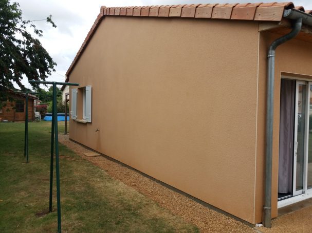 Mur beige d'une maison